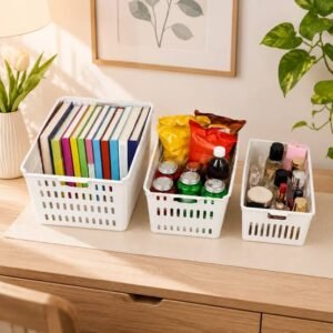 Multipurpose Plastic Storage Basket Organizer